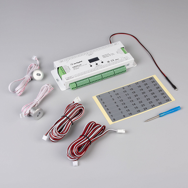 Контроллер лестничный SMART-STEP-32-2S-SUF (5-24V, 32x1A, SPI) (Arlight, IP20 Пластик, 5 лет) Lednikoff