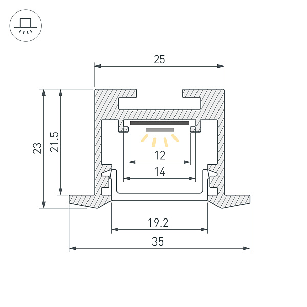 Профиль SL-LINE-3523-F-2500 BLACK (Arlight, Алюминий) Lednikoff