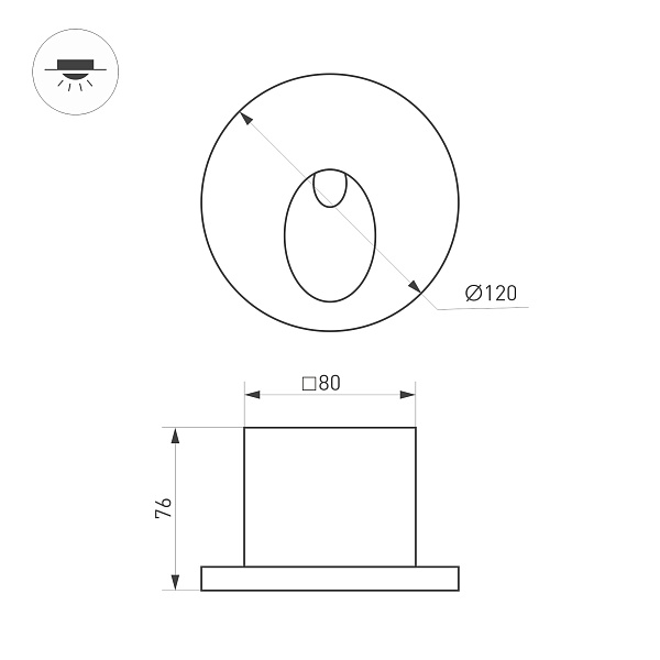 Светильник LT-TIE-R120-3W Warm3000 (WH, 45x70 deg, 230V) (Arlight, IP65 Бетон, 3 года) Lednikoff