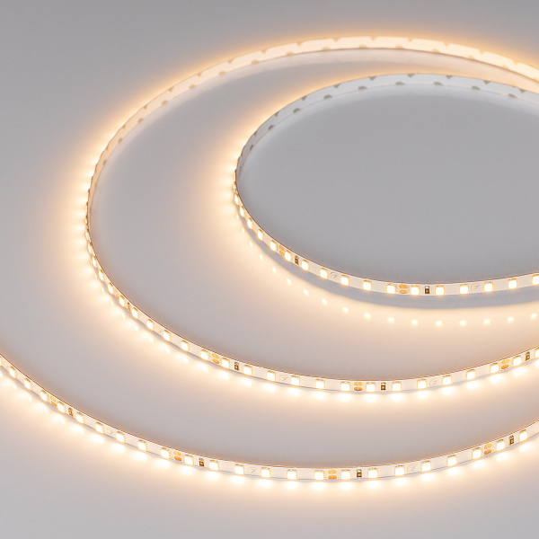 Светодиодная лента RT-A120-5mm 24V Warm2700 (9.6 W/m, IP20, 2835, 5m) (Arlight, 9.6 Вт/м, IP20) Lednikoff