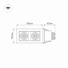 Светильник CL-KARDAN-S180x102-2x9W Warm (WH, 38 deg) (Arlight, IP20 Металл, 3 года) Lednikoff