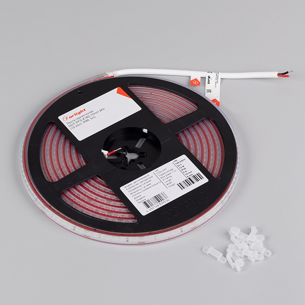 Светодиодная лента герметичная DOT-PFS-X160-10mm 24V White6000 (12 W/m, IP68, 5m) (Arlight, 5 лет) Lednikoff