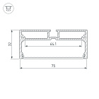 Профиль с экраном SL-LINE-7532-2000 ANOD (Arlight, Алюминий) Lednikoff