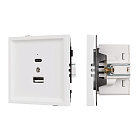 Механизм USB розетки SCT-TENDO-MUAC-SFPL-WH (5V, 3A, QC3) (Arlight, Матовый белый) Lednikoff
