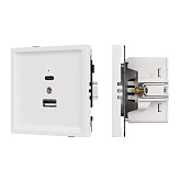 Механизм USB розетки SCT-TENDO-MUAC-SFPL-WH (5V, 3A, QC3) (Arlight, Матовый белый)