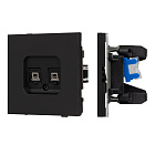 Механизм компьютерной розетки двойной SCT-TENDO-MPC2-SFPL-BK (RJ-45, CAT6) (Arlight, Матовый черный) Lednikoff