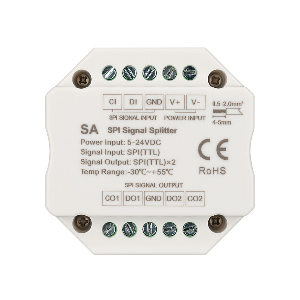 Усилитель SMART-SPI (12-24V, 2 output) (Arlight, IP20 Пластик, 5 лет) Lednikoff