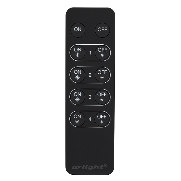 Пульт SR-2833K4 Black (диммер 4 зоны) (Arlight, IP20 Пластик, 3 года) Lednikoff