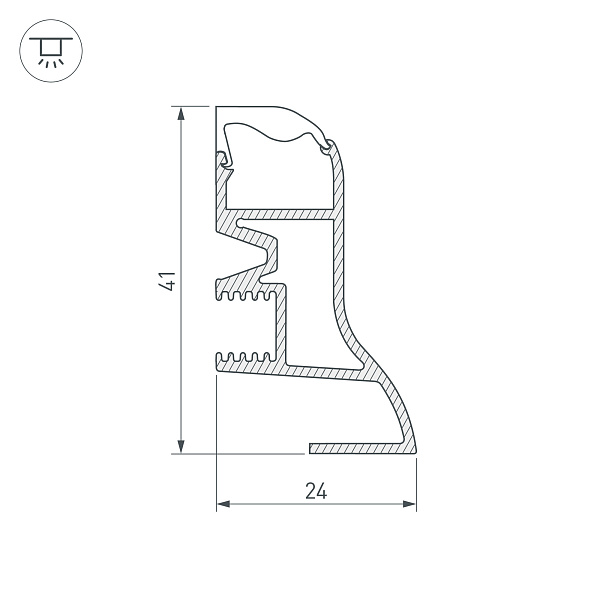Профиль ARH-PLINTUS-2000 ANOD (Arlight, Алюминий) Lednikoff