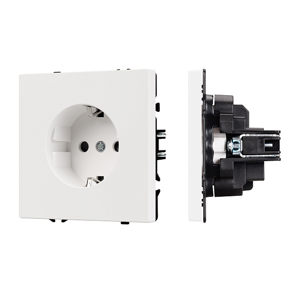 Механизм электрической розетки SCT-NOBE-MEU1-SFPL-WH (230V, 16A) (Arlight, Белый кварц) Lednikoff