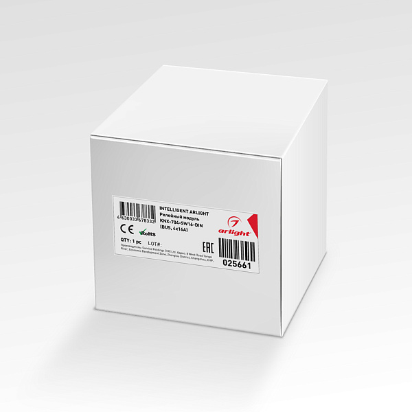 INTELLIGENT ARLIGHT Релейный модуль KNX-704-SW16-DIN (BUS, 4x16A) (Arlight, IP20 Пластик, 2 года) Lednikoff