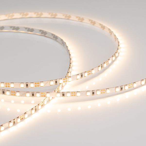 Светодиодная лента RT-A120-5mm 12V Warm2400 (9.6 W/m, IP20, 2835, 5m) (Arlight, 9.6 Вт/м, IP20) Lednikoff