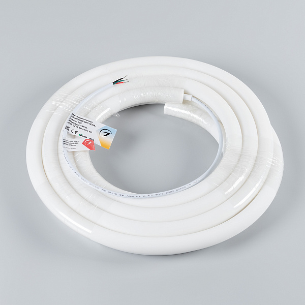 Светодиодная лента герметичная MOONLIGHT-TOP-M768-D18mm 24V White-MIX 360deg (14.4 W/m, IP65, 2216, 5m, wire x1) (Arlight, Вывод прямой, 3 года)