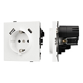 Механизм розетки с USB зарядкой SCT-TENDO-MUAC-SFPL-WH (230V, 16A) (Arlight, Матовый белый)