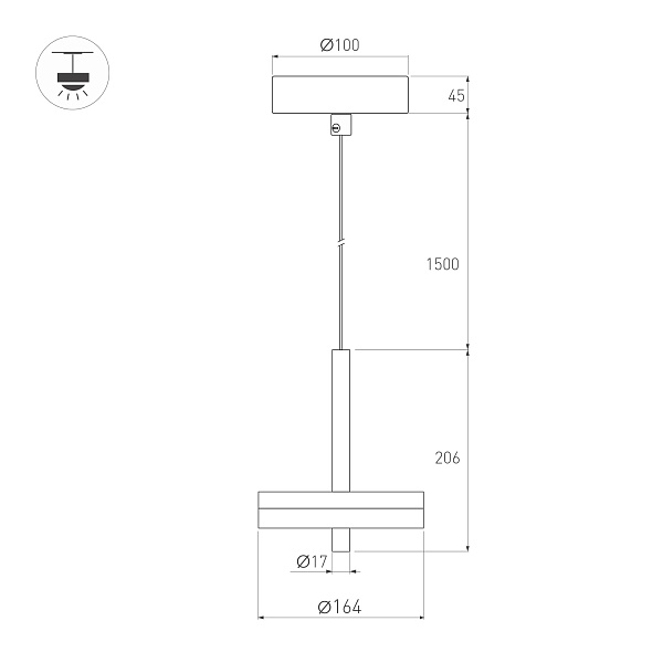 Светильник SP-MENTA-R165-12W Warm2700 (BK, 130 deg, 230V) (Arlight, IP20 Мрамор, 5 лет) Lednikoff