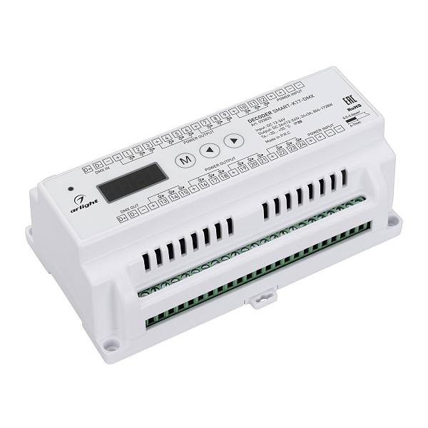 Декодер SMART-K17-DMX (12-24V, 24x3A) (Arlight, IP20 Пластик, 5 лет) Lednikoff