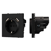 Механизм розетки с USB зарядкой SCT-NOBE-MUAA-SFPL-BK (230V, 16A) (Arlight, Черный оникс)