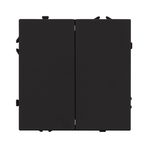 ARL NOBE Выключатель звонковый 2 кл софт-тач черный оникс SWT-MKR2-SFPL-BK (250V, 10A) (Arlight, -) Lednikoff