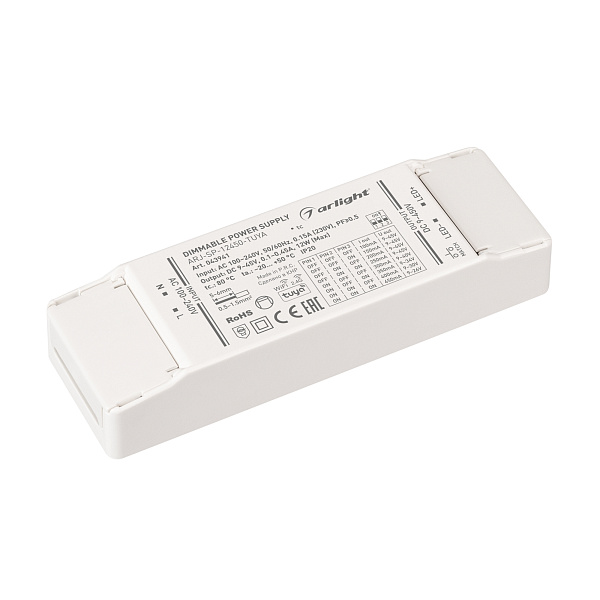 Блок питания ARJ-SP-12450-TUYA (12W, 9-45V, 0.1-0.45A, WiFi, 2.4G) (Arlight, IP20 Пластик, 5 лет) Lednikoff