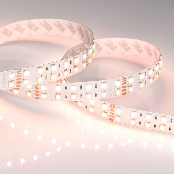 Светодиодная лента RT 2-5000 24V RGB-Day 2x2 (5060, 720 LED, LUX) (Arlight, 32 Вт/м, IP20) Lednikoff