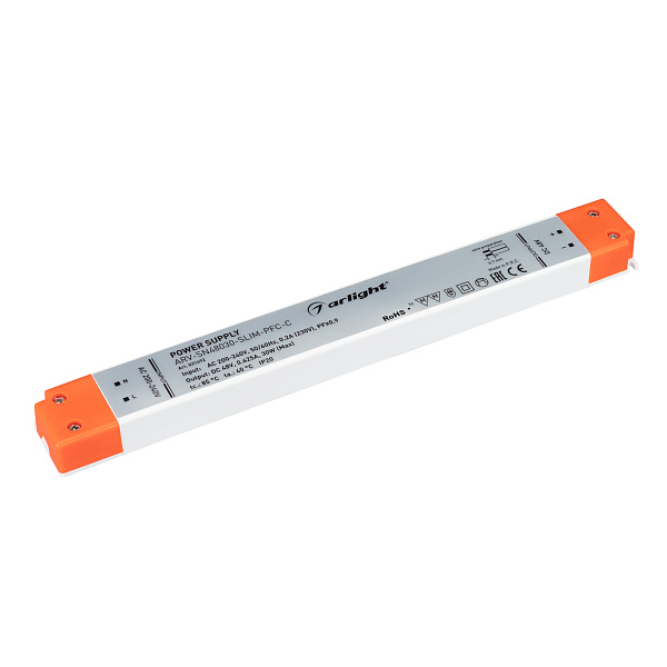 Блок питания ARV-SN48030-SLIM-PFC-C (48V, 0.62A, 30W) (Arlight, IP20 Пластик, 3 года) Lednikoff