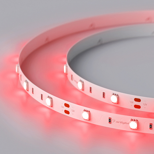 Светодиодная лента RT 2-5000 12V Red (5060, 150 LED, LUX) (Arlight, 7.2 Вт/м, IP20) Lednikoff