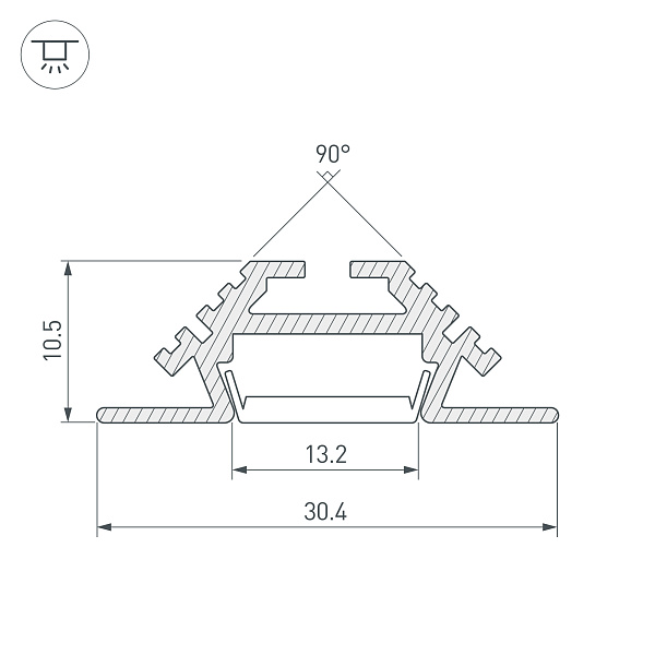 Профиль PHS-V-2000 ANOD (Arlight, Алюминий) Lednikoff