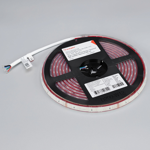 Светодиодная лента герметичная RTW-PFS-B60-13mm 24V RGB (14.4 W/m, IP68, 5060, 5m) (Arlight, 14.4 Вт/м, IP68) Lednikoff
