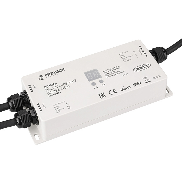 INTELLIGENT ARLIGHT Диммер DALI-104-IP67-SUF (12-36V, 4x5A) (IARL, IP67 Пластик, 3 года) Lednikoff