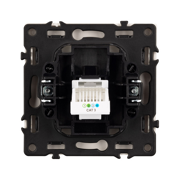 ARL NOBE Розетка телефонная софт-тач белый кварц SCT-MTL1-SFPL-WH (RJ-11, 4C) (Arlight, -) Lednikoff