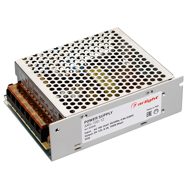 Блок питания ARS-100-12 (12V, 8.3A, 100W) (Arlight, IP20 Сетка, 2 года) Lednikoff