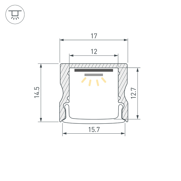 Профиль LINE-1715-2000 ANOD (Arlight, Алюминий) Lednikoff