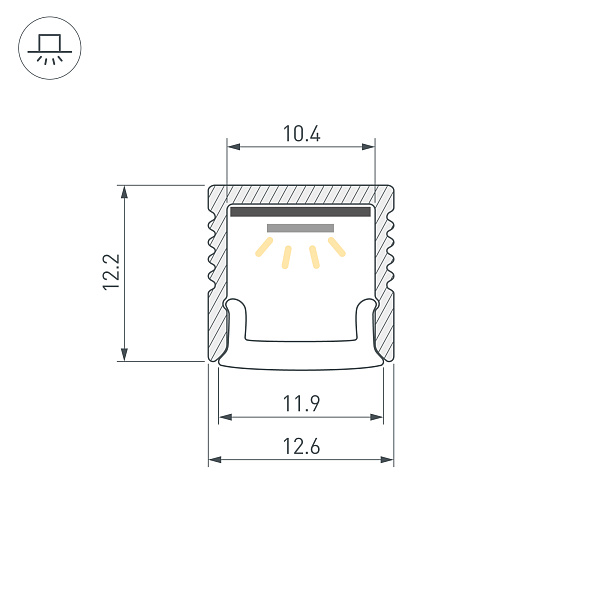 Профиль FANTOM-BENT-W12-SIDE-2000 ANOD (Arlight, Алюминий) Lednikoff
