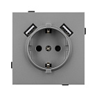 Механизм розетки с USB зарядкой SCT-TENDO-MUAA-PL-GR (230V, 16A) (Arlight, Графитовый) Lednikoff