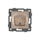 Механизм компьютерной розетки двойной SCT-MPC2-PL-GD-V (RJ-45, CAT6) (Arlight, -) Lednikoff