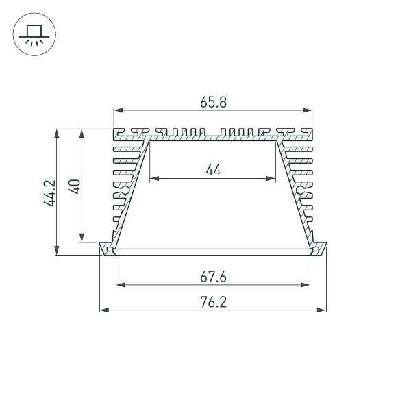 Профиль KLUS-POWER-RW70F-2000 ANOD (Arlight, Алюминий) Lednikoff