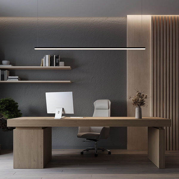 Профиль с экраном LINE-D-3734-2000 TETRA BLACK+OPAL (Arlight, Алюминий) Lednikoff