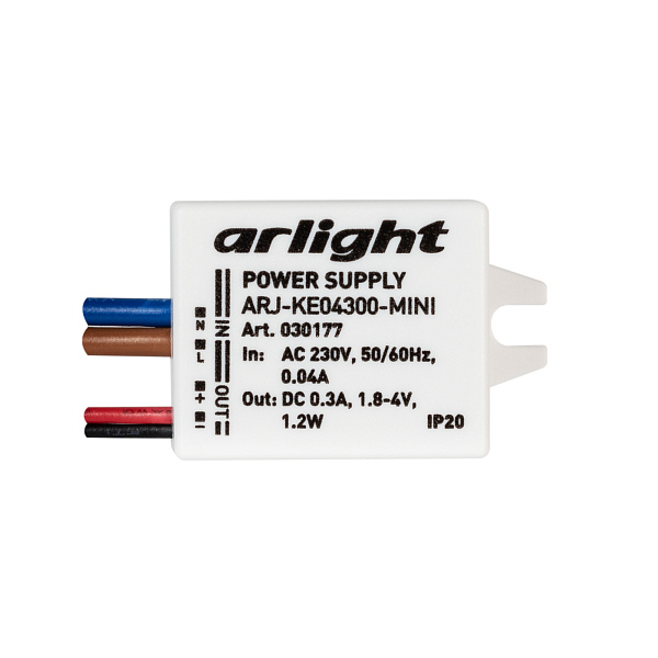 Блок питания ARJ-KE04300-MINI (1.2W, 300mA) (Arlight, IP20 Пластик, 5 лет) Lednikoff