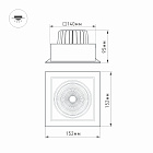 Светильник CL-KARDAN-S152x152-25W Warm3000 (BK-BK, 30 deg) (Arlight, IP20 Металл, 3 года) Lednikoff