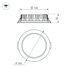 Светодиодный светильник LTD-145WH-FROST-16W Warm White 110deg (Arlight, IP44 Металл, 3 года) Lednikoff