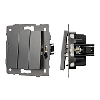 Механизм выключателя трехклавишный непроходной SWT-MK03-PL-GR-V (250V, 10A) (Arlight, -) Lednikoff