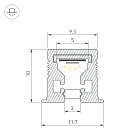 Профиль с экраном SL-MINI-3-H10-F12-2000 IRON GREY (Arlight, Алюминий+пластик) Lednikoff