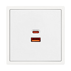 Механизм розетки с быстрой USB зарядкой SCT-NOBE-MUAC-SFPL-FC-WH (65W, QC3) (Arlight, Белый кварц) Lednikoff