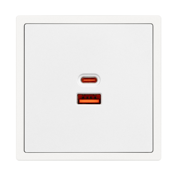Механизм розетки с быстрой USB зарядкой SCT-NOBE-MUAC-SFPL-FC-WH (65W, QC3) (Arlight, Белый кварц) Lednikoff