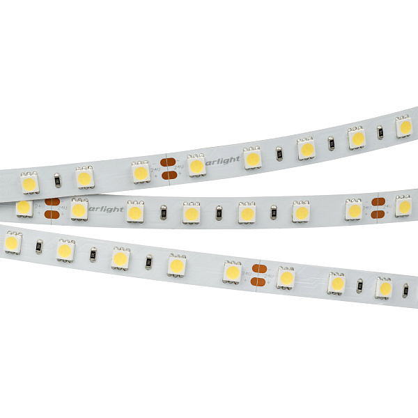 Светодиодная лента RTW 2-5000NC 24V White6000 2x (5060, 300 LED, LUX) (Arlight, 14.4 Вт/м, IP65) Lednikoff