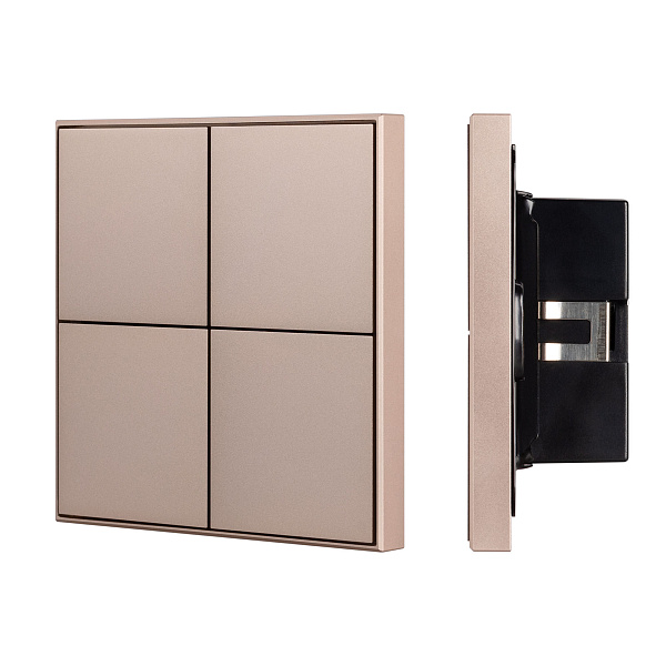 INTELLIGENT ARLIGHT Кнопочная панель KNX-304-23-IN Champagne (BUS, Frame) (IARL, IP20 Металл, 2 года) Lednikoff