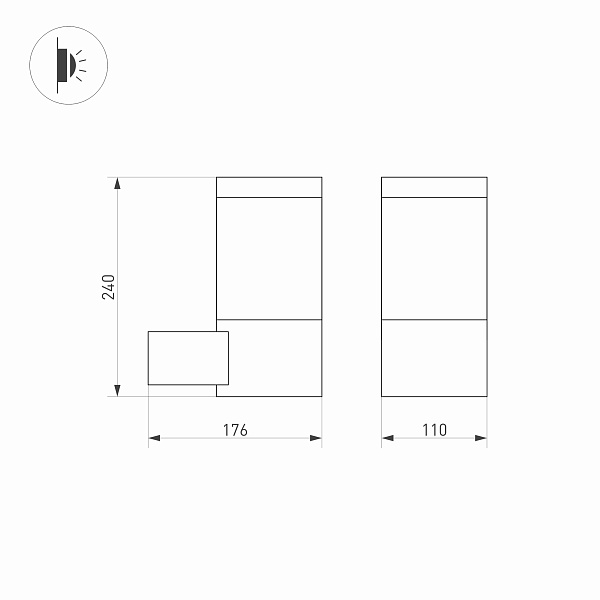 Светильник LGD-STEM-WALL-10W Warm3000 (GR, 185 deg, 230V) (Arlight, IP65 Металл, 3 года) Lednikoff