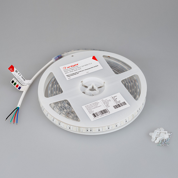 Светодиодная лента герметичная RTW-PU-B60-12.5mm 24V RGB (14.4 W/m, IP68, 5060, 5m) (Arlight, -) Lednikoff
