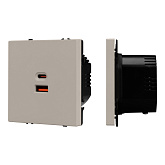 ARL NOBE USB Розетка тип A+C софт-тач кашемир SCT-MUAC-SFPL-FC-CA (65W, QC3) (Arlight, -)