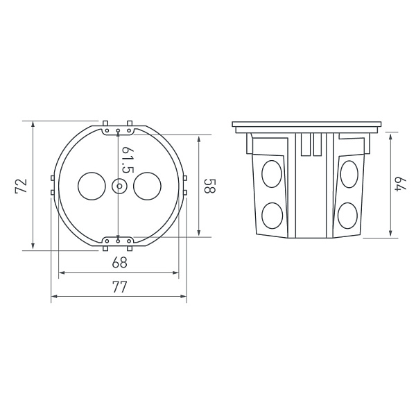 Монтажная коробка RMB-1S (Arlight, Пластик) Lednikoff